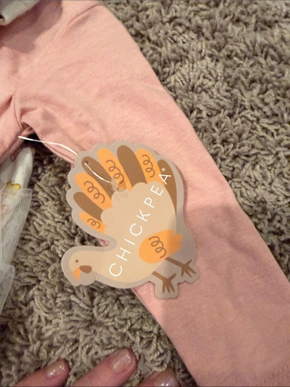 chick pea pink Thanksgiving One-Piece Set with Autumn Print Leggings